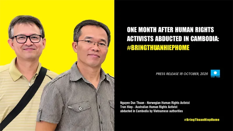 One Month After Human Rights Activists Abducted in Cambodia: #BringThuanHiepHome