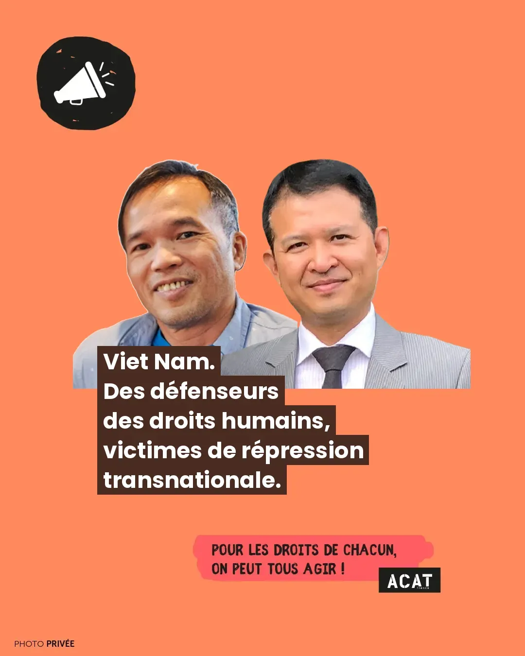 Viet Nam. Trois défenseurs des droits humains, victimes de répression transnationale