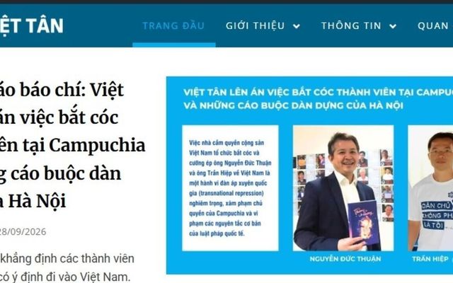 Việt Nam xác nhận bắt giữ thành viên Việt Tân mất tích tại Cam Bốt
