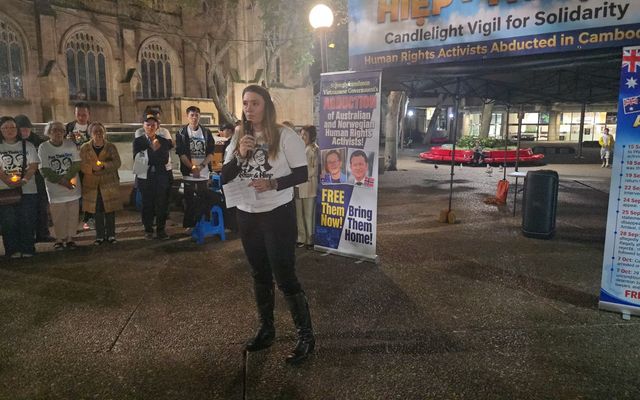 Alison Battison at candlelight vigil