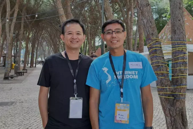 ACTIVIST: Thuan Duc Nguyen (left) pictured in Portugal in 2023. Photo: Viet Tan